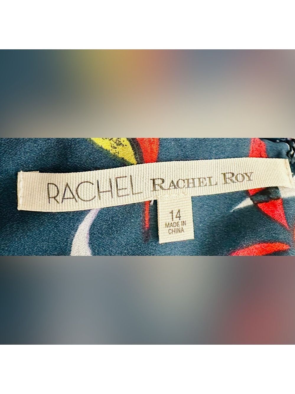 RACHEL Rachel Roy Leaf Print Tie Front or Back Sleeveless Midi Dress - Picture 5 of 8